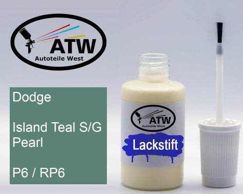 Dodge, Island Teal S/G Pearl, P6 / RP6: 20ml Lackstift, von ATW Autoteile West.